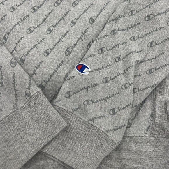 Champion Reverse Weave Womens Large All Over Logo Sweatshirt Athletic Fit - Picture 2 of 5